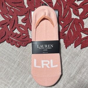 Lauren Ralph Lauren Soft Peach No-Show Liner Socks 3 Pair Sock Size 9-11 NWT